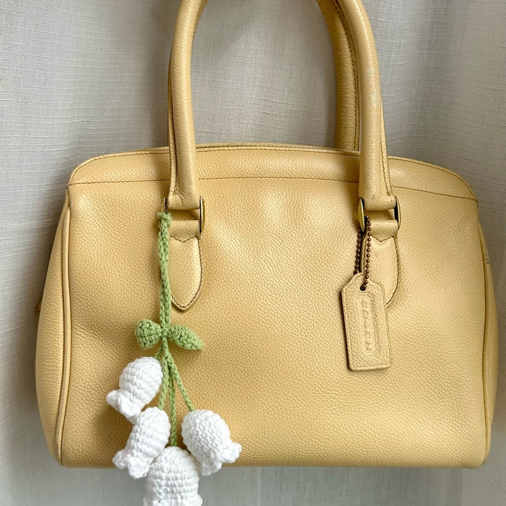 Vintage Coach Madison Sutton Leather Satchel in soft yellow